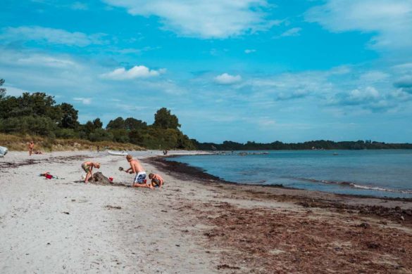 Wenn der Wind dreht, kommen die Algen. Aber beim Sandburgenbauen stören die nicht.